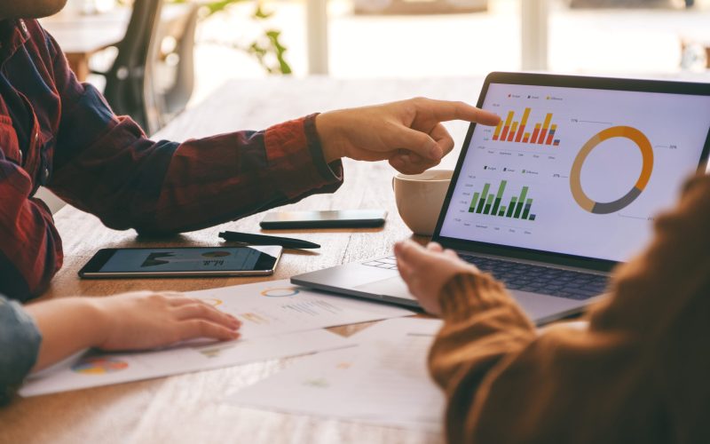 Conversion rate optimisation visual showing website analytics and user experience improvements designed to increase enquiries.